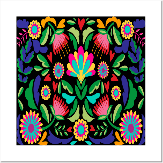 Mexican floral colorful vibes Wall Art by Maia Pretty Designs